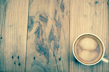 Cup of coffee on background