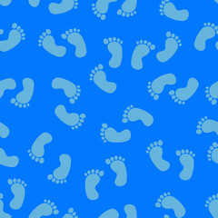 Seamless pattern with baby footprint