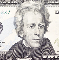 Andrew  Jackson  portrait on dollar bill