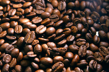 coffee beans / Coffee is a brewed drink prepared from roasted coffee beans