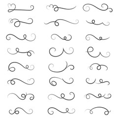 vector illustration set of border calligraphic and dividers decorative