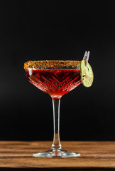 summer cocktail on a wooden table