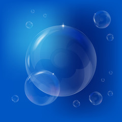 Soap bubbles. Clear soapy shiny, vector illustration