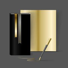 Mockup template for branding and product designs. Isolated realistic paper booklet brochure with unique design. Easy to use for advertising branding and marketing.