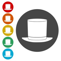 Top hat icons set - Illustration 