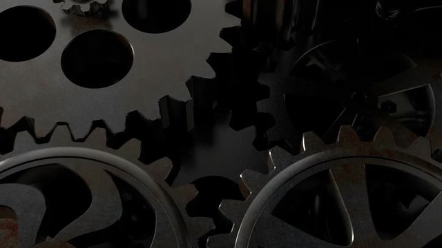 Old mechanism close-up