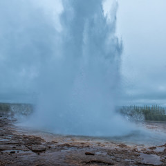 Geothermal zone of geysir in iceland