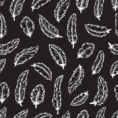 Seamless pattern with feathers.