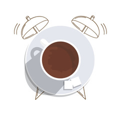 Vector. Breakfast on the table, good morning concept.