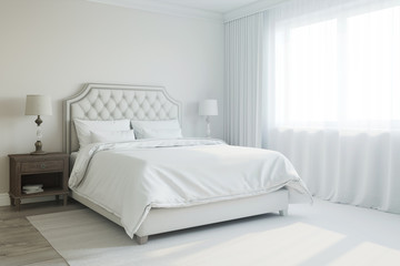3d rendered interior of bedroom turns into a real one