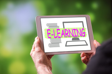 E-learning concept on a tablet