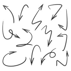 black hand drawn arrows