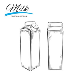 Milk box. Hand drawn