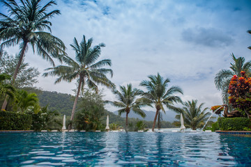 Fototapeta premium View of the pool by the sea.