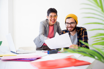 Employee discussing something with his boss