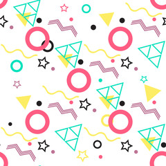 memphis style seamless pattern. Elements for your design. Old style illustration. Eps10
