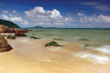 Picture of beautiful sandy beach in Thailand for background.