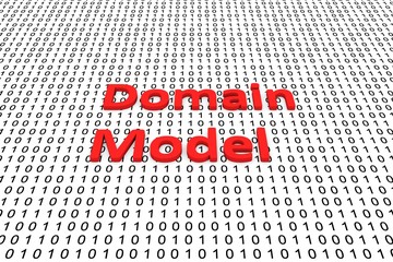 Domain model in the form of binary code, 3D illustration - obrazy, fototapety, plakaty