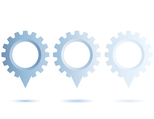 gear process diagram template on white background