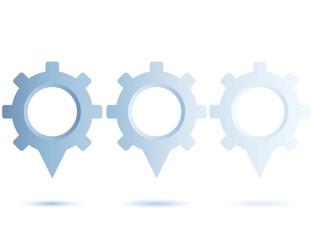 gear process diagram template on white background