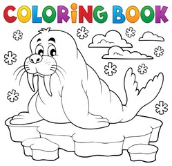 Coloring book walrus theme 1