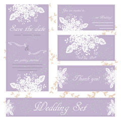 Hand drawn wedding invitation card, boho style, vector illustration