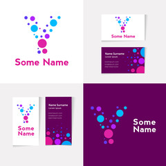 Creative Letter Y design vector template on The Business Card Template. Abstract Colorful Alphabet .Friendly funny.ABC Typeface.Type Characters Logotype symbols.Abstract Colorful Alphabet.