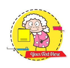 Cartoon Granny Presenting a Lullaby Book Vector Illustration