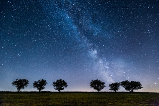 Clear night sky and milkyway