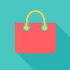 Vector color paper shopping bag icon