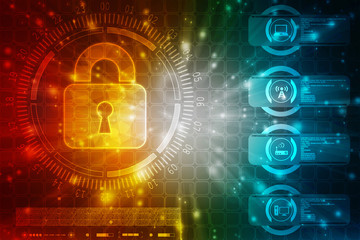 Abstract Technology background.Security concept with padlock icon