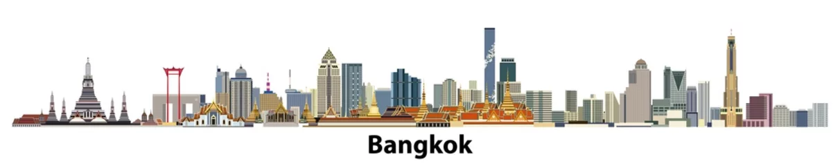 Foto op Canvas vector city skyline of Bangkok © brichuas
