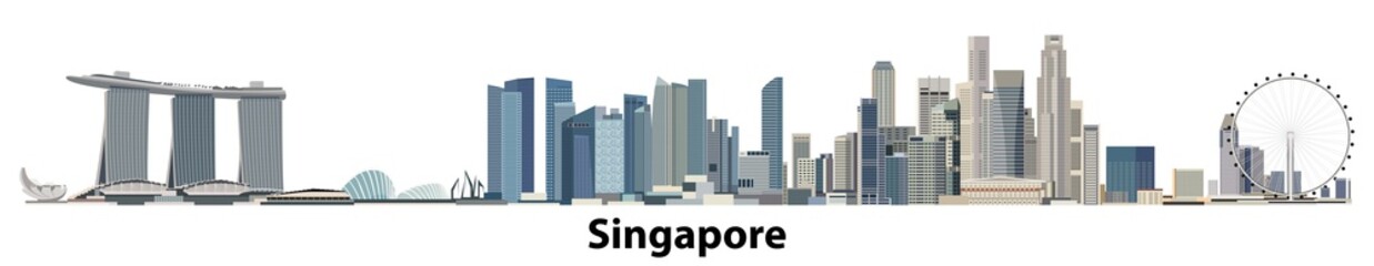 Singapore city skyline vector illustration