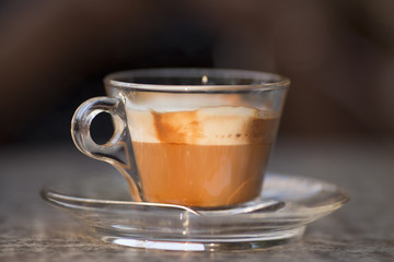 Beautiful glass coffee cup