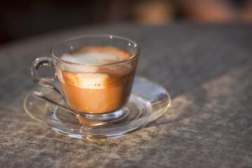 Beautiful glass coffee cup