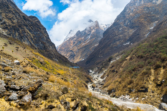 Landscape on the road trip to Annapurna Base Camp Nepal