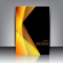 abstract vector gold shape on black cover design