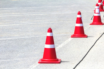 Red traffic cones.