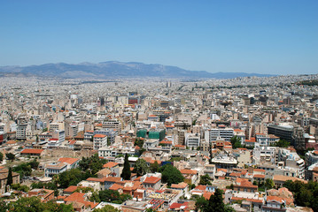 Fototapeta na wymiar Panorama view from the Acropolis of Athens