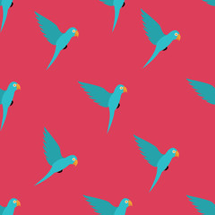 Seamless pattern with blue bird