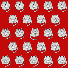 Cats in love, pattern