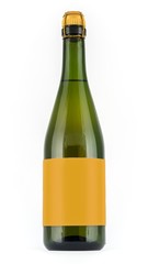 Layout bottle of wine on a white background with a blank label