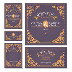 Set of wedding cards