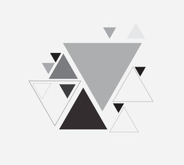 Black and white vector abstract background with triangle