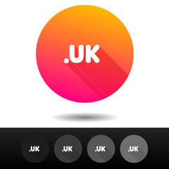Domain UK sign buttons. 5 Icons Vector top-level internet domain symbols.