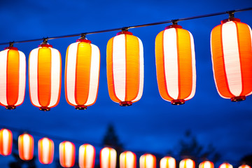 red paper japanese lantern vintage color