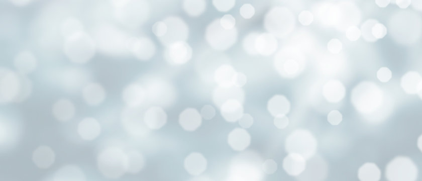 Abstract silver bokeh winter background