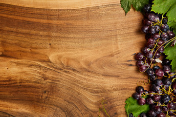 Grapes on a wooden table