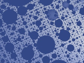 Blue abstract fractal background with a net and circle shaped holes. For technical, business, office, industrial projects, presentations, layouts, skins, designs, templates, prints, book covers