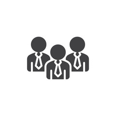 Business people icon vector, filled flat sign, solid pictogram isolated on white. Team work symbol, logo illustration. Pixel perfect vector graphics